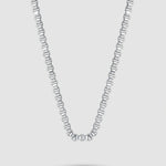 Grid Chain Necklace in silver on a light gray background